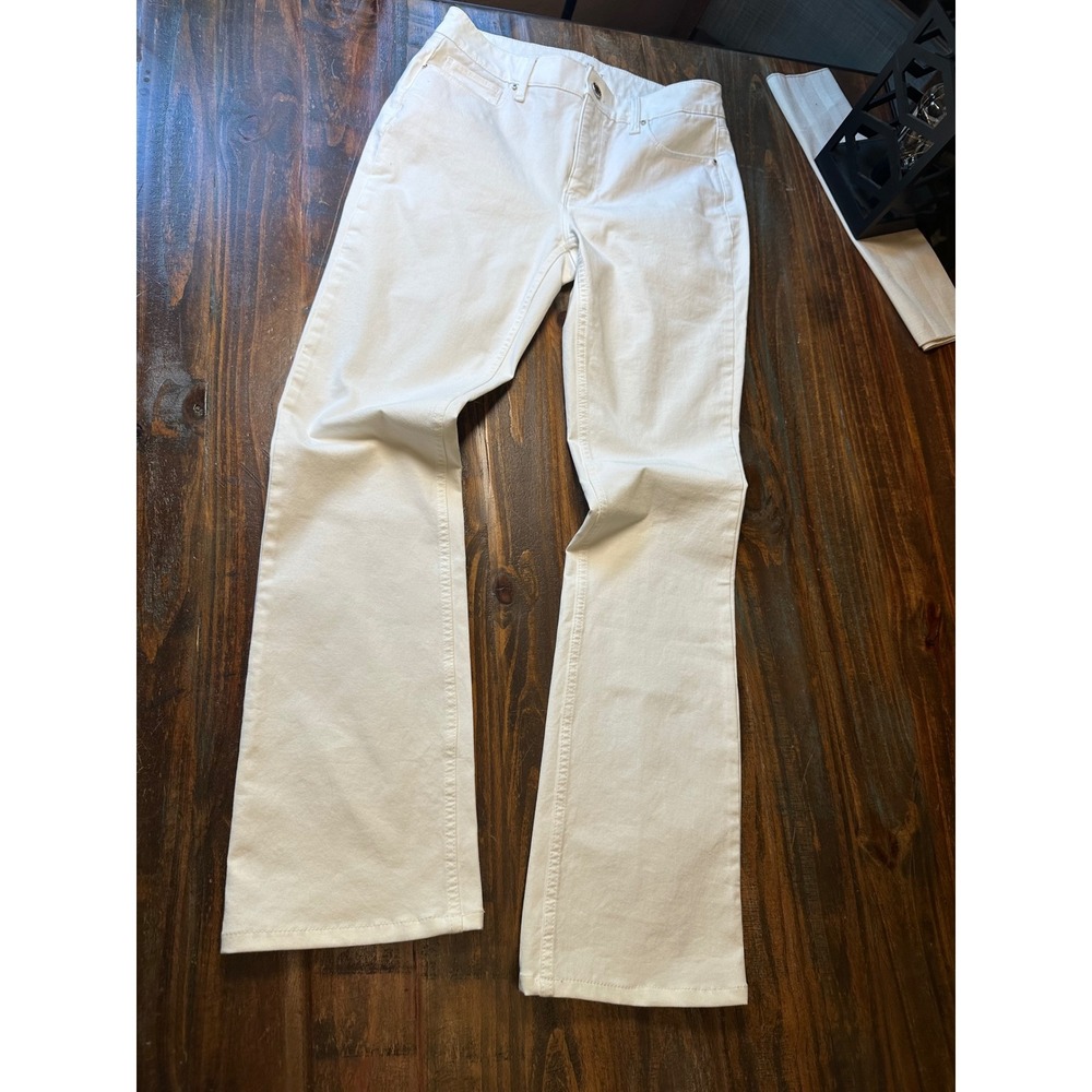 White House Black Market The Boot High-Rise Bootcut White Jeans Woman's Size 4